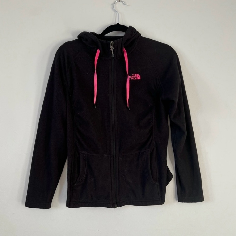 The North Face Zip up Fleece Sweater - Medium in Black and Hot Pink